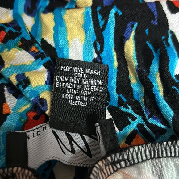 Midnight Velvet T-Shirt Knit Colorful Tropical Floral Lettuce Hem Tank Dress - Picture 11 of 12